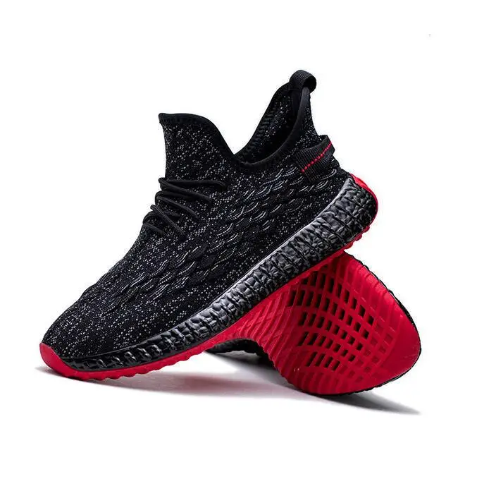 New breathable woven dragon scale outdoor casual shoes men's wild white shoes four seasons men's shoes factory direct sales - Цвет: Черный