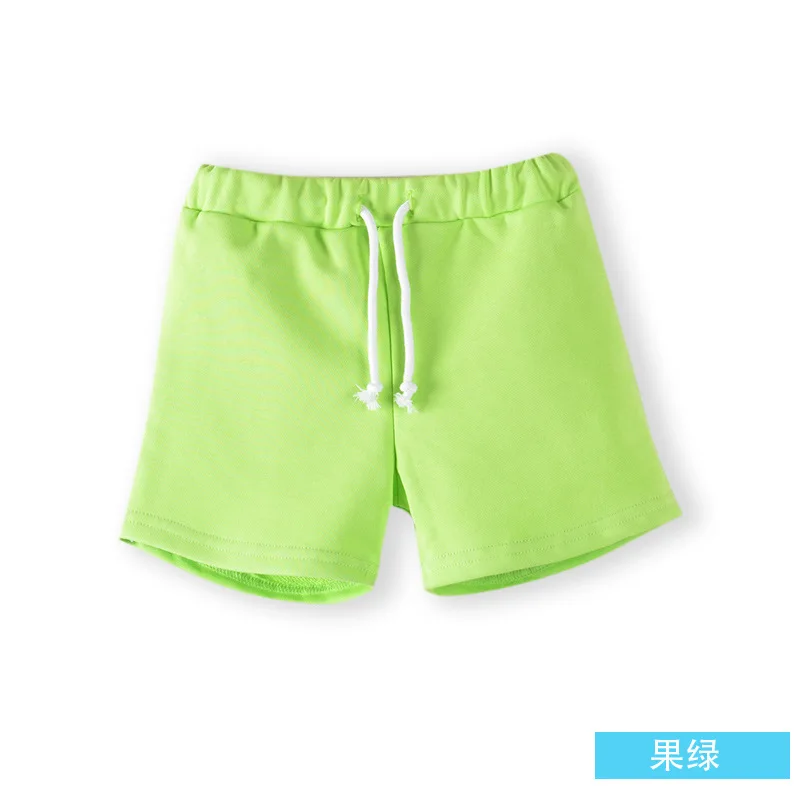 Green 3 4 5 6 7 8 годы детская одежда из хлопка для маленьких мальчиков футболка с короткими Короткие шорты модные Карамельный цвет для отдыха Летние детские шорты для девочки, голубые шорты для пляжа - Цвет: Green