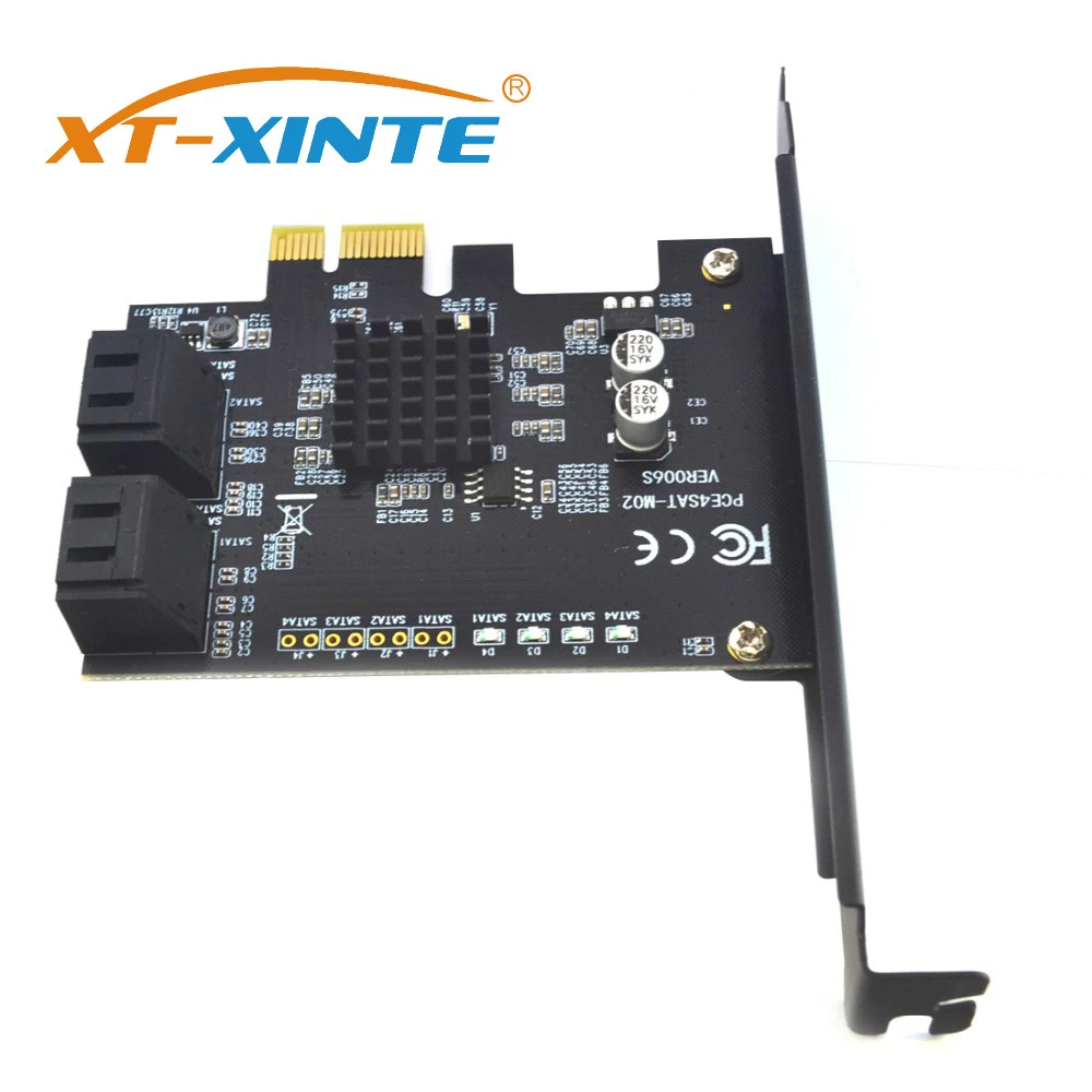 XT-XINTE Desktop PCI-E to Sata3.0 Expansion Card 4-port Adapter Card Compatible