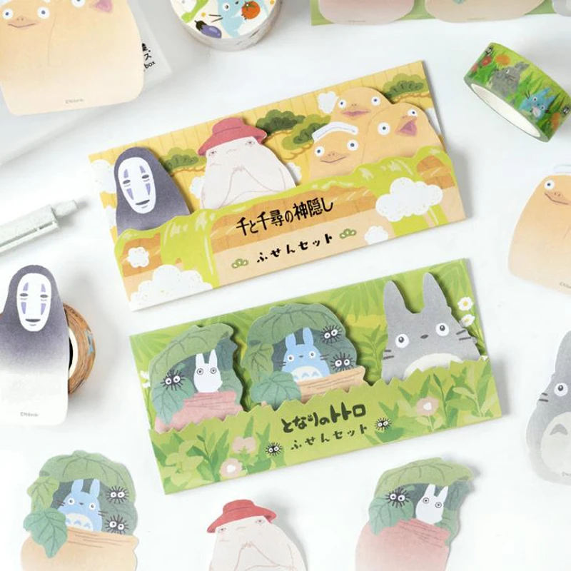 

1 Pcs Cartoon Spirited Away No Face Man My Neighbor Totoro Memo Pads N Times Sticky Notes Escolar Papelaria Stationery Bookmark