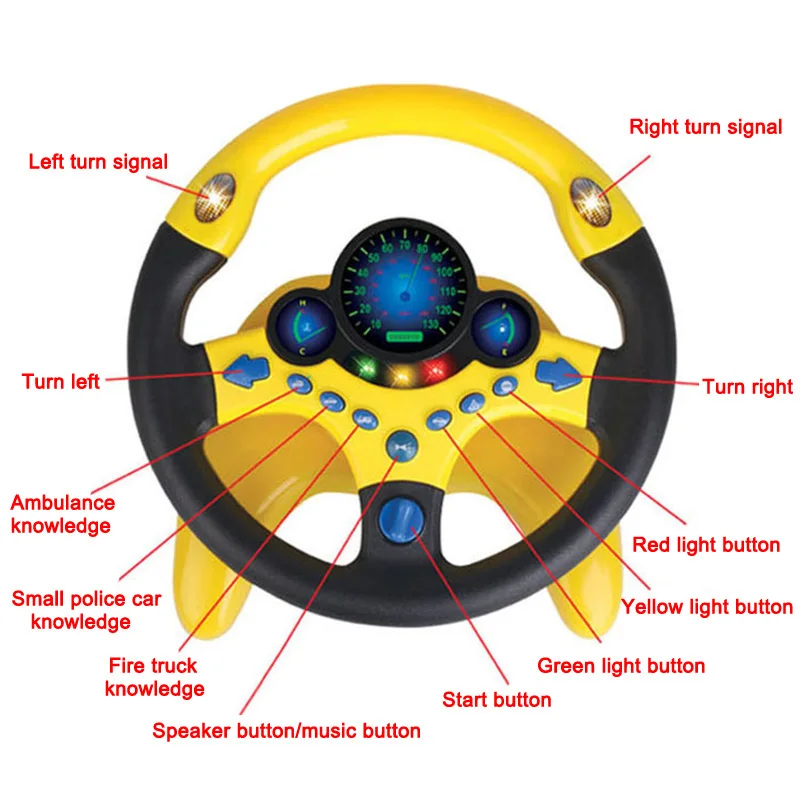 Лидер продаж, имитация рулевого колеса, светильник, Детские Музыкальные Развивающие игрушки, подарки на день рождения