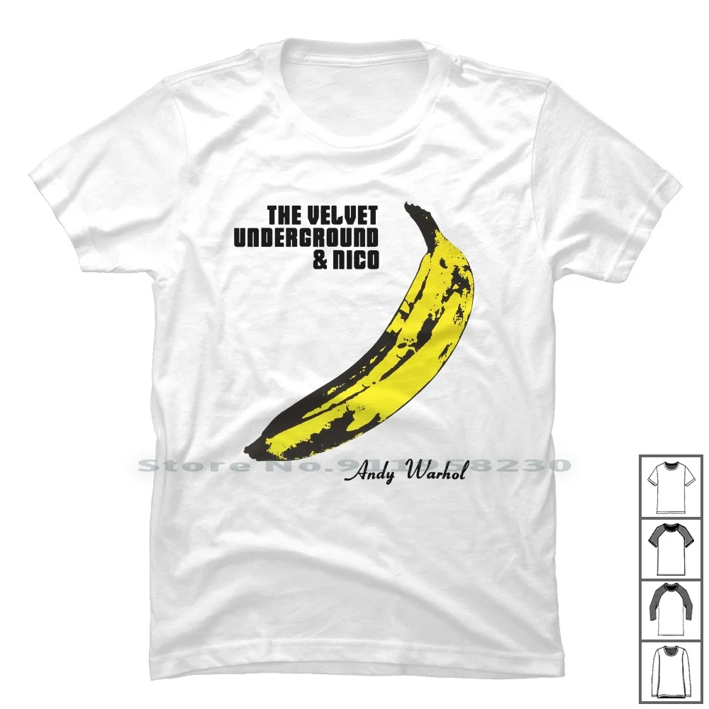 Maglietta A Fascia Sotterranea In Velluto 100% Cotone Underground Morning Sunday Ground Banana Under Round Fruit Album Over Nico Nana