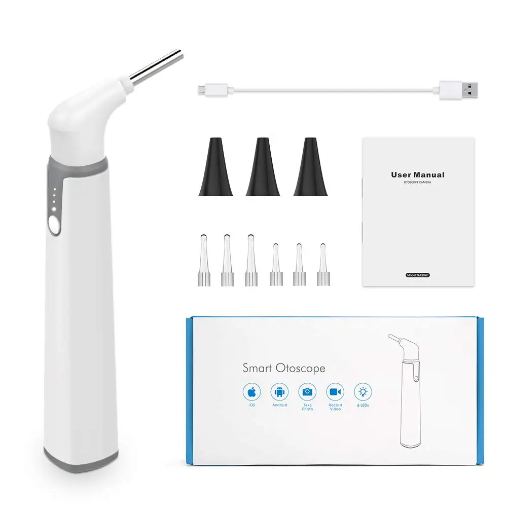 Otoscope медицинский Wifi ушной эндоскоп камера 3 9 мм Otoscopio цифровой воск очиститель с