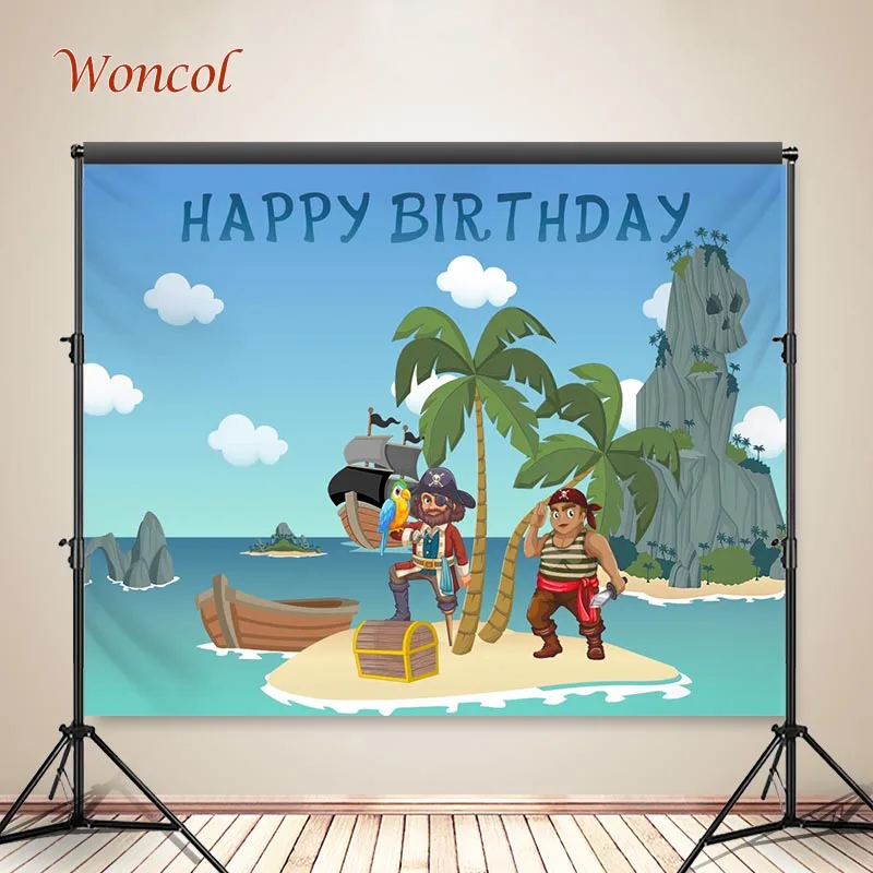 photography umbrella kit Woncol Pirate Captain Photo Backgrounds Child Birthday Photography Backdrops Sailing Adventure Stones Beach Decor Banner Poster zoom lens Photo Studio Supplies