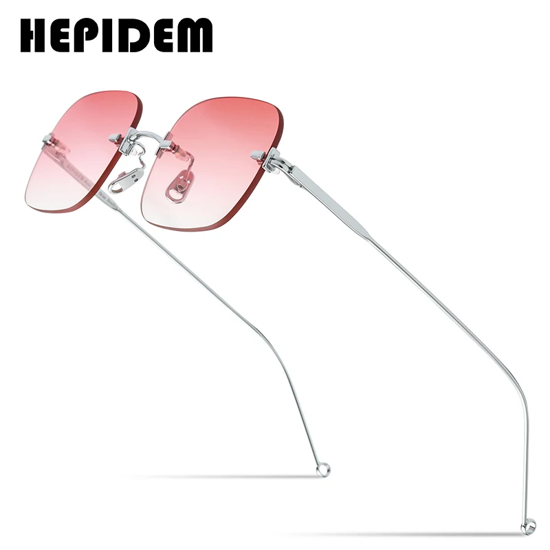 

HEPIDEM Rimless Sunglasses Women 2020 New Luxury Brand Fashion High Quality Alloy Sun Glasses Men with Mirror Nylon Lens gm 5023