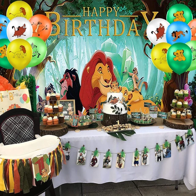 Fournitures de fête Roi Lion pour anniversaire, décorations et