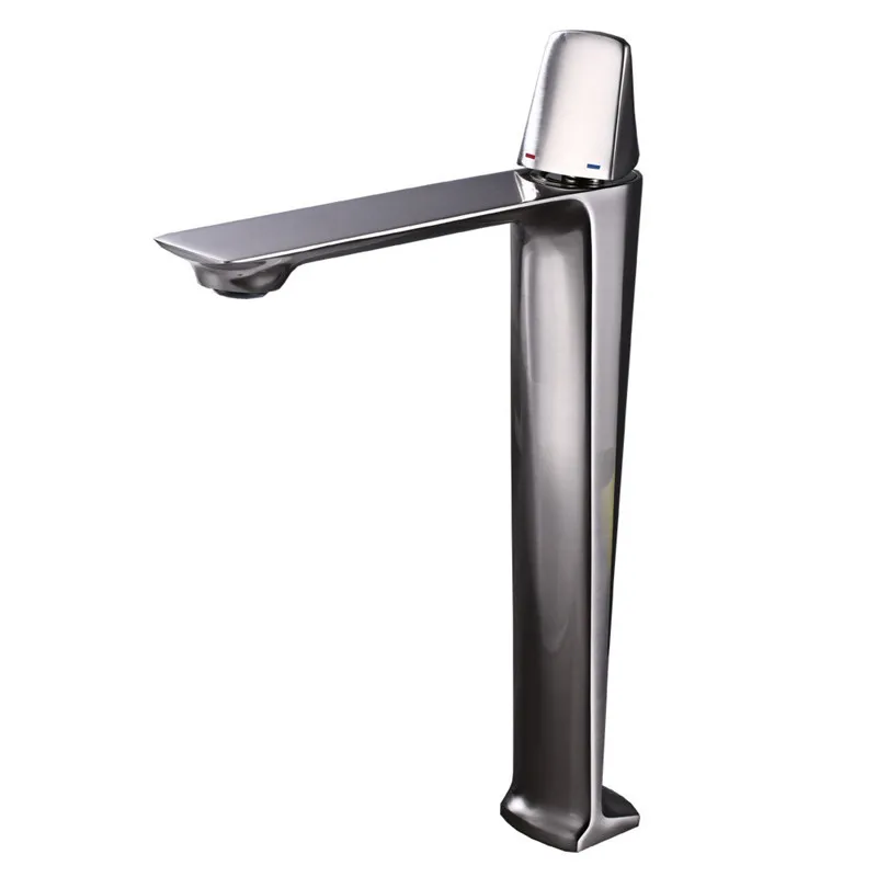 Basin Faucets Black Brass Faucet Hot and Cold Bathroom Sink Faucet Deck Mounted Toilet Nickel/Grey Color Mixer Water Tap