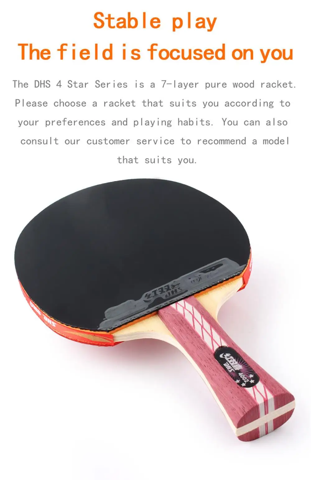 DHS R4002,R4006 & T4002,T4006 Table Tennis Racket