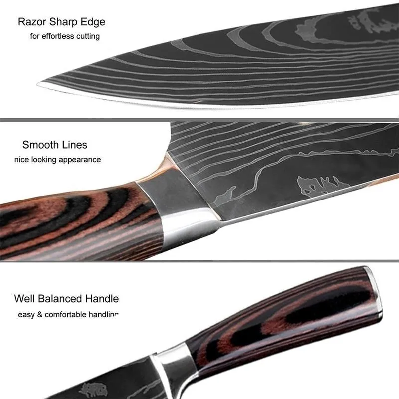 Kitchen-Knives-Stainless-Steel-Laser-Damascus-Pattern-Chef-Knife-Sharp-Cleaver-sushi-knife-Slicing-Utility-Knives(4)