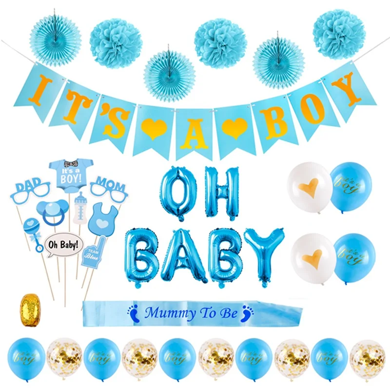 Baby Shower oh baby c/'est un garçon//fille 16/" feuille Lettre Ballon Fête Baptême