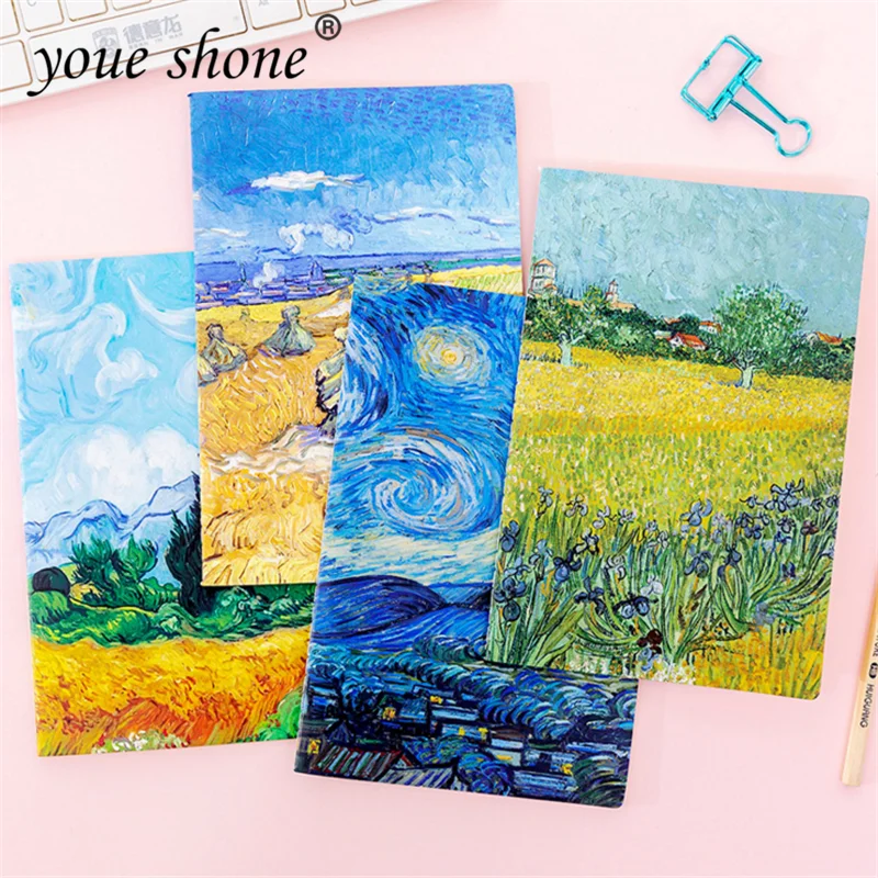 

1Pcs = 30Sheets Simple Creative A5 Oil Painting Notepad Cute Student Portable 32K Diary Office Office Stationery YOUE SHONE