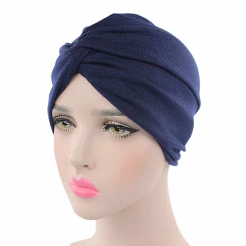 Модный мусульманский хиджаб шапки твердая хлопчатобумажная накидка головной платок плиссированные индийские внутренние хиджабы головные уборы тюрбан для женщин шляпа - Цвет: 4