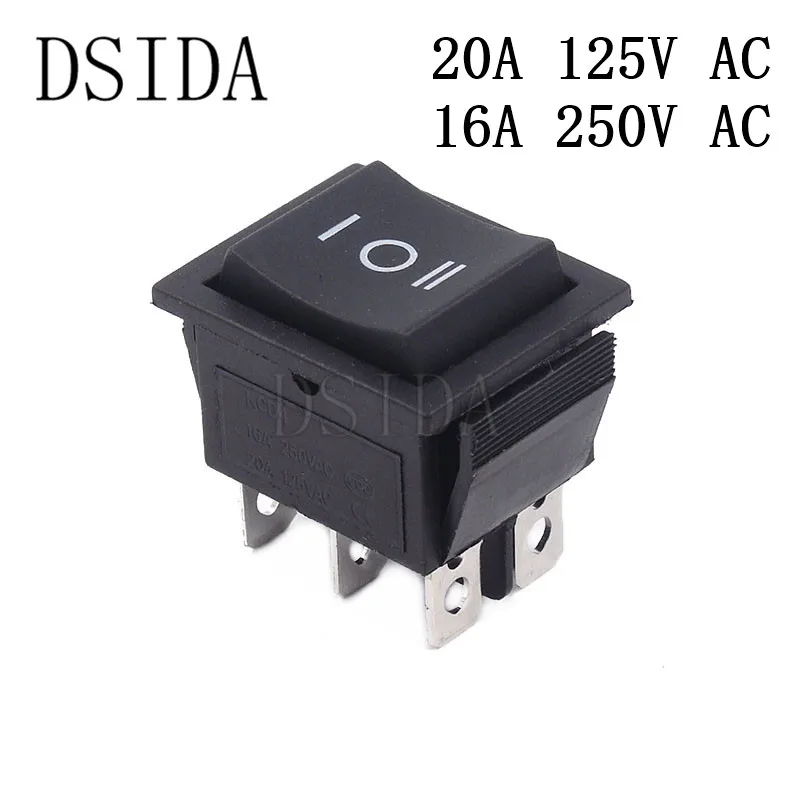 

Power Switch KCD4 25*31mm ON-OFF-ON 3 Position 6 Pins Rocker Switch 16A 250VAC/ 20A 125VAC Ship Type Switch
