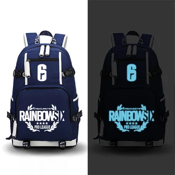 

High Quality Game Tom Clancy's Rainbow Six Siege Luminous Printing Backpack Military Men Backpack Canvas School Bags Laptop Bags