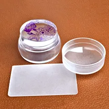 3,5 см Дизайн головки матовый штамп-инструмент для дизайна ногтей тиснения скребок с крышкой силиконовый прозрачный шаблон инструменты маникюрный набор