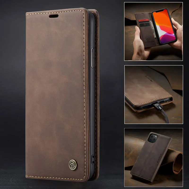 

Luxury Flip Case For iPhone 11 Pro Max Coqu Leather Magnetic Flip Phone Cases Cover 360 Original Wallets For Apple iPhon 5s 5 s