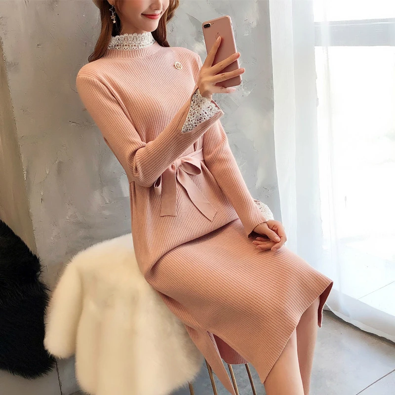 Уличная одежда Modis осенняя женское Повседневное платье кружевное лоскутное