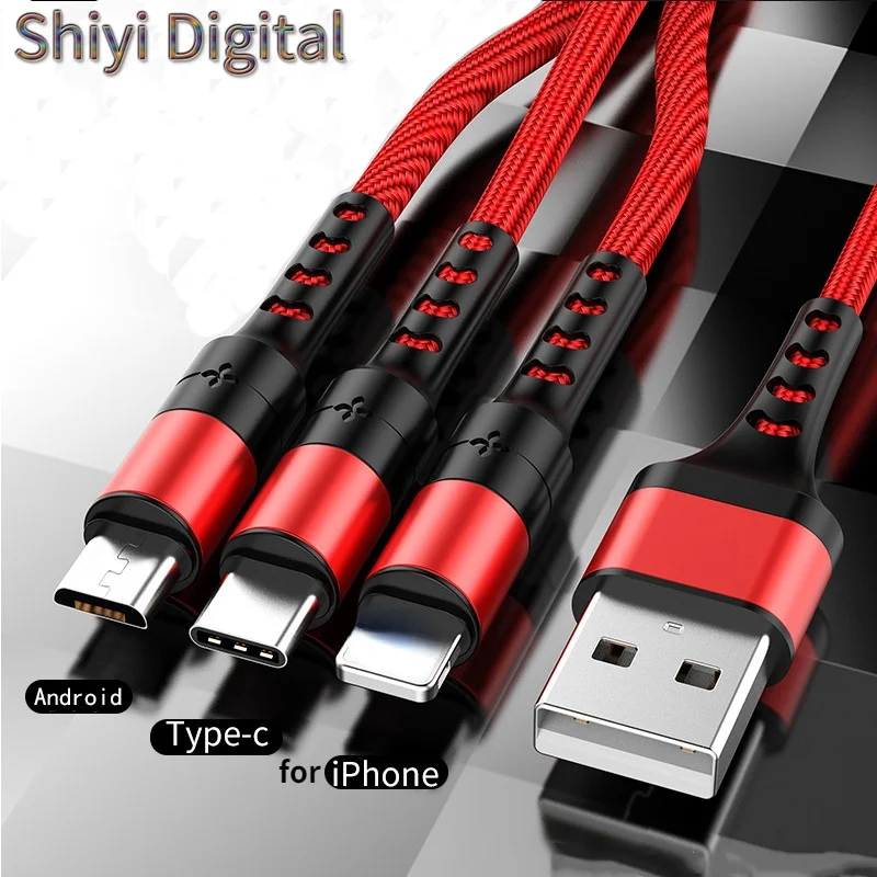 USB-кабель 3 в 1 для передачи данных и быстрой зарядки | Компьютеры офис