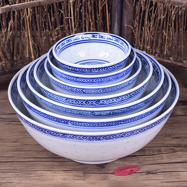 4,5/5/6/7/8/9 Hüvelyk Kék És Fehér Porcelán Ramen Tál Kínai Jingdezhen Kerámia Rizs Tálak Sárkánymintás Asztali Edények Vintage - Image 3