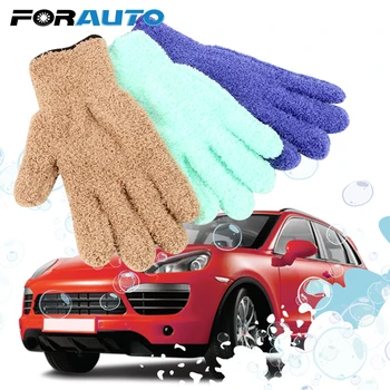 

FORAUTO 1PC Car Wash Gloves Car Detailing Dust Removal Gloves Coral Velvet Knitted Washing Gloves Cleaning Tool Car Accessories