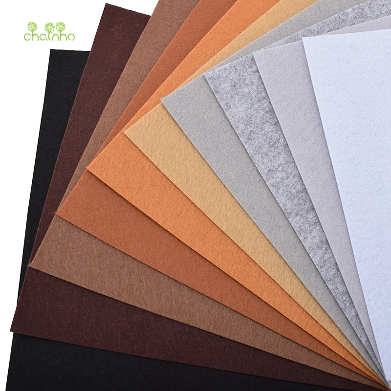 Chainho 1mm Thickness Felt Fabric,Mix 40pcs/lot,Nonwoven Polyester Cloth/Home Decoration For Sewing Dolls&Crafts 20x20cm/piece