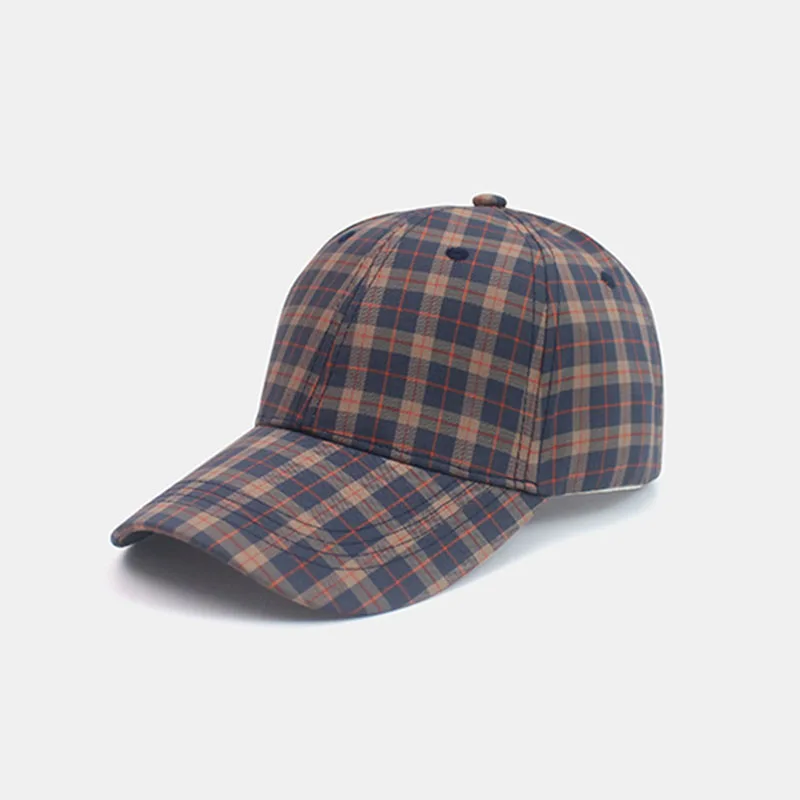 Color Plaid Men's Baseball Cap Unisex Snapback Bones Cap male Gorras Hombre Cotton Dad Hat Casquette Casual Women's baseball Cap 2