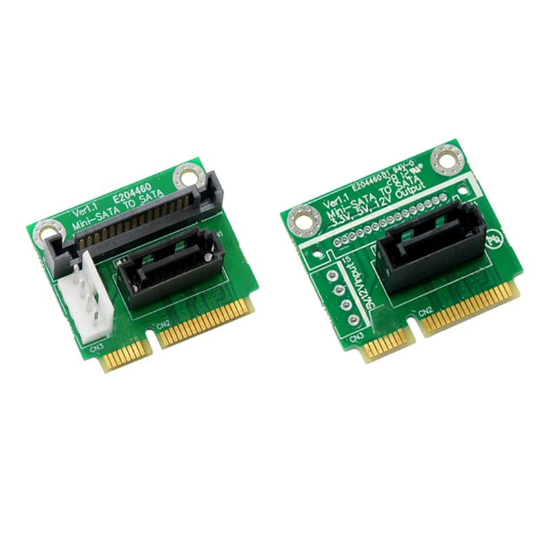 Адаптер mSATA-SATA переходник с Mini SATA на 7Pin металлический Удлинительный кронштейн