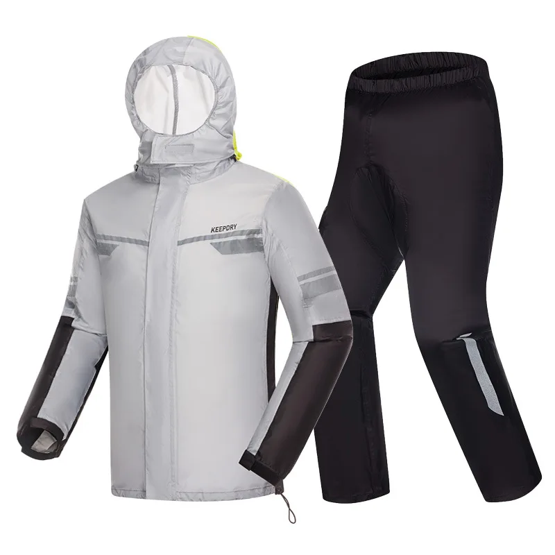 Reflective Motorcycle Raincoat Split Rain Suit Capa de Chuva Moto Waterproof Impermeable Combinaison Pluie Moto NANSHI
