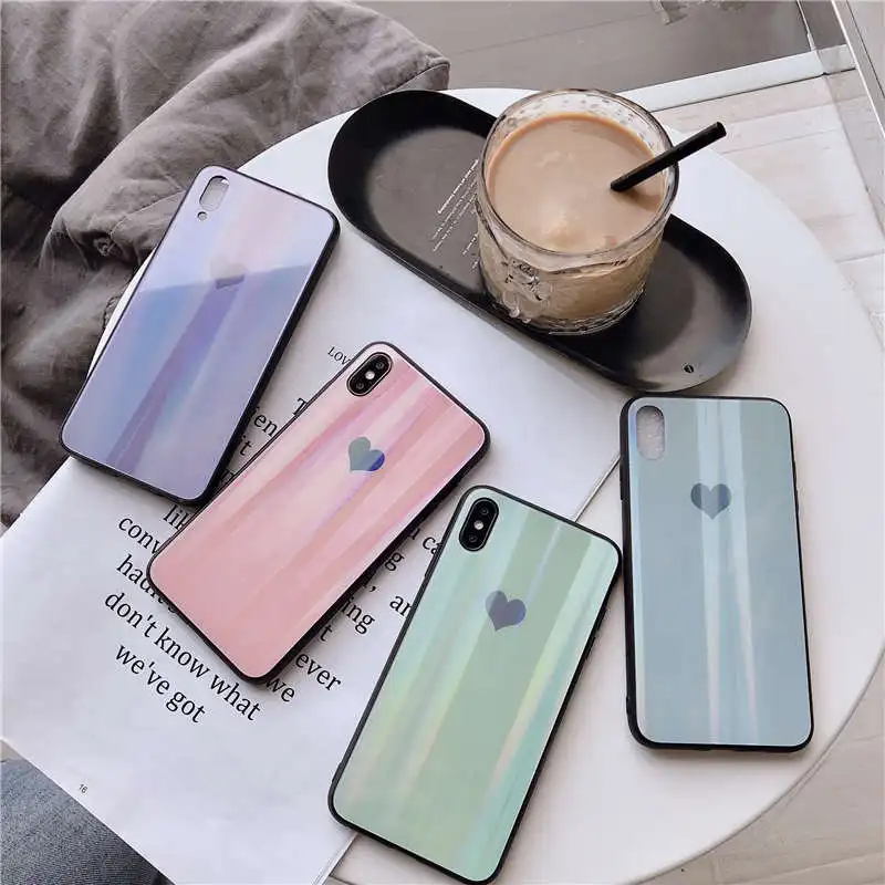 Блестящий чехол с лазерным градиентом для Huawei P20 P30 Lite жесткий защитный из