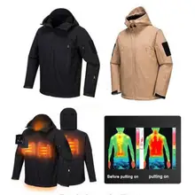 Мужская и женская зимняя куртка с USB подогревом, шарф, ветрозащитная Водонепроницаемая ветровка для походов, походов, скалолазания, лыжные куртки