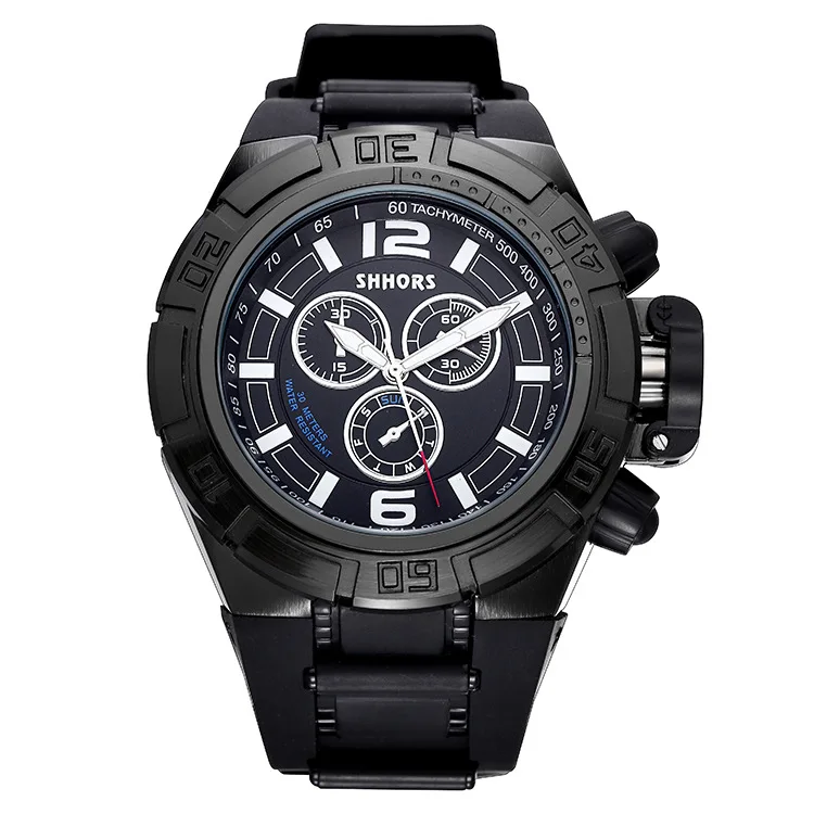 Beste SHHORS Luxe Mannen Horloges Big Wijzerplaat Mannen Sport Horloges Mannen Rose Gold Horloges Siliconen Man Horloge Montres Homme Relogio Masculino