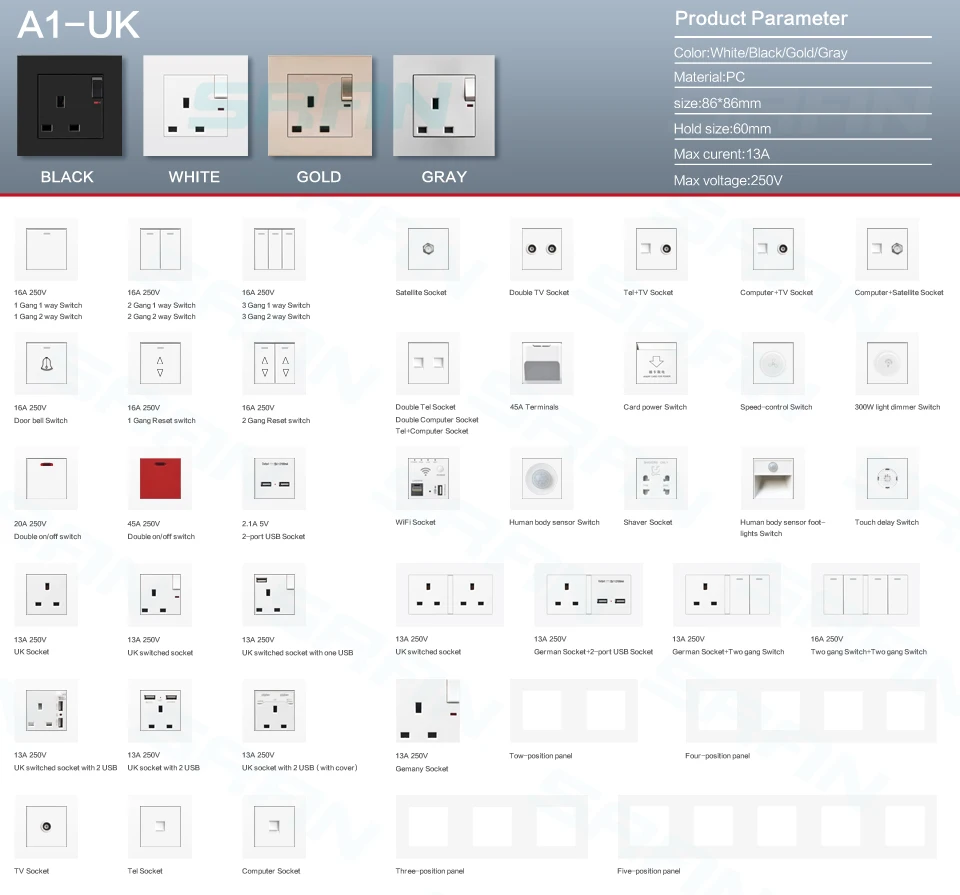 EU/UK Стандартный 1 Gang 1/2/3 пути кулисный переключатель, 250V 16A настенный выключатель для бытового электроснабжения с украшением в виде кристаллов из закаленного стекла 86 мм* 86 мм