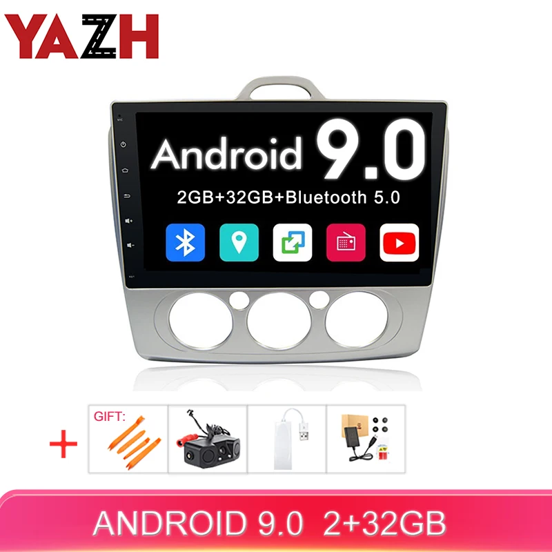 YAZH 2 Din ГБ 32 Android 9 0 автомобильный стерео дисплей для Ford Focus S-Max 2007 2008 2009 2010 2011 (ручной)