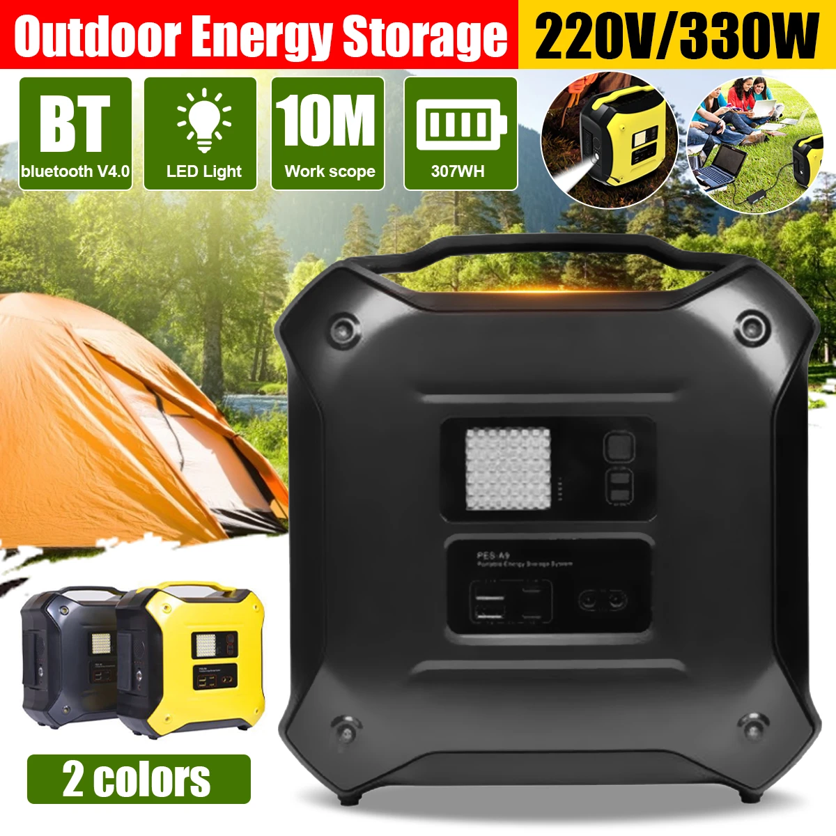 Generador de energía Solar Portátil con bluetooth 300W para el hogar, almacenamiento de estación de energía Sai para exteriores, generador de para acampar|Generadores alternativos de energía| - AliExpress