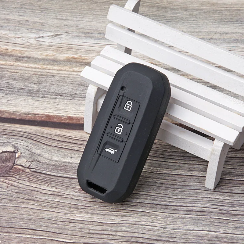 Чехол для ключа автомобиля для MG MG3 MG5 MG6 MG7 GT GS smart remote keyless силиконовая Резина Защитная крышка для кожи набор держатель аксессуар - Название цвета: Черный