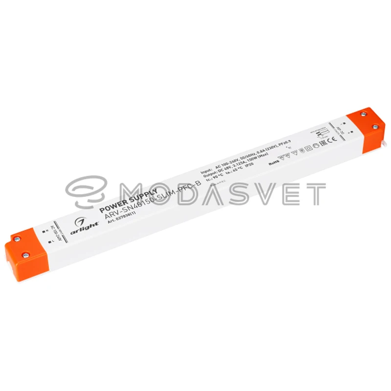 Блок питания ARV-SN48150-SLIM-PFC-B (48V 3.1A 150W) ( IP20 Пластик 3 года) | Освещение