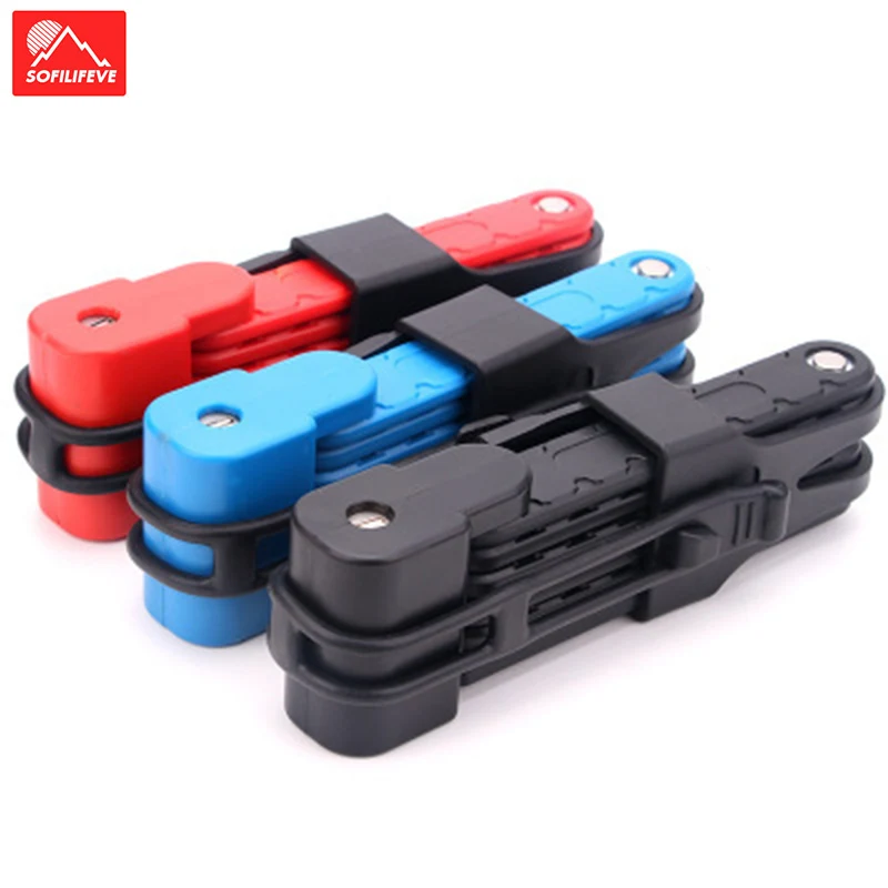 

Steel Folding Bicycle Lock MTB BMX Road Bike Lock Key Anti theft Cable Lock with Mount Portable Mountain Bike Cycling Tools