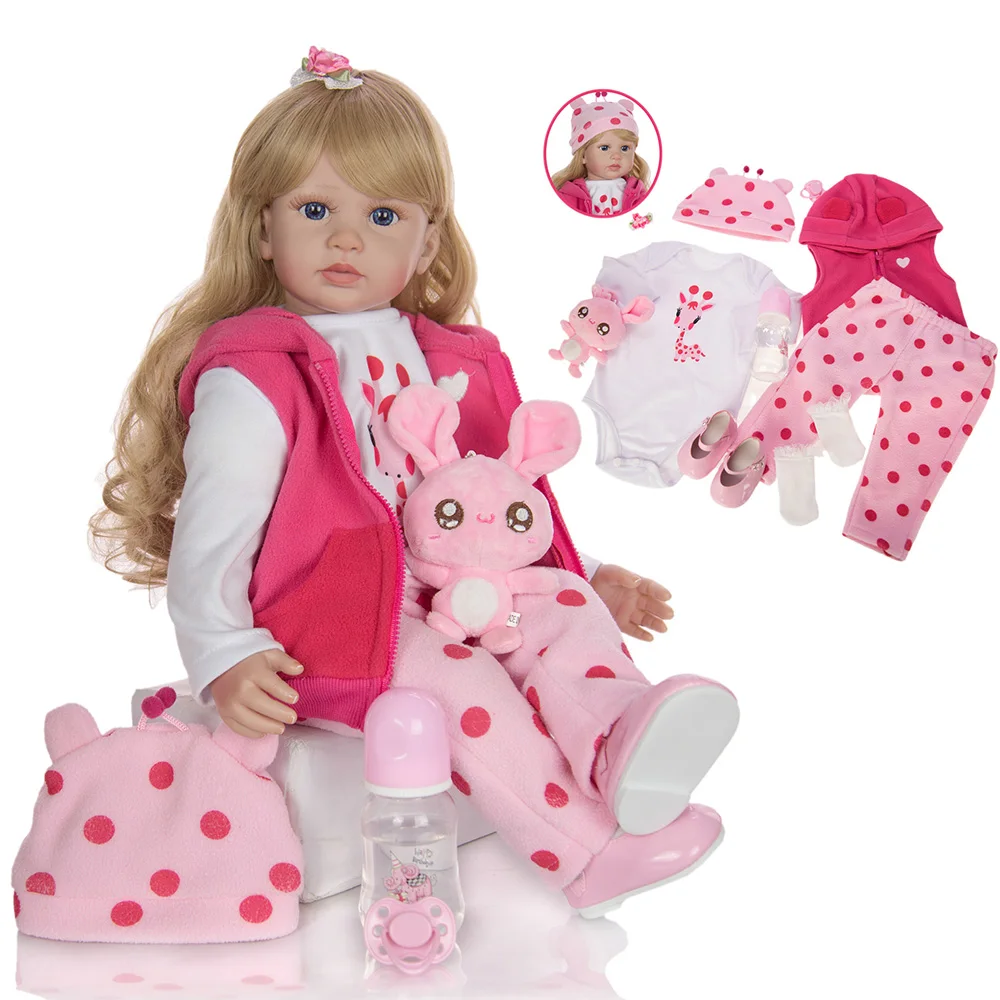 24 дюйма силиконовые куклы Reborn Baby реалистичные детские Boneca Одежда для новорожденных "lifelike" Настоящая Девочка Принцесса Кукла Reborn Малыш игрушки Рождественский подарок