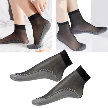 

20 Pairs Lady Chinlon Silk Summer Socks Sheer Thin Wicking Non-Slip Socks