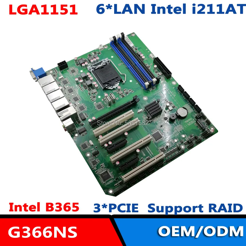Серверная Материнская плата Intel B365 LGA1151 ATX поддержка RAID PCIE 10COM 6LAN 8/9 поколения i3/i5/i7 |