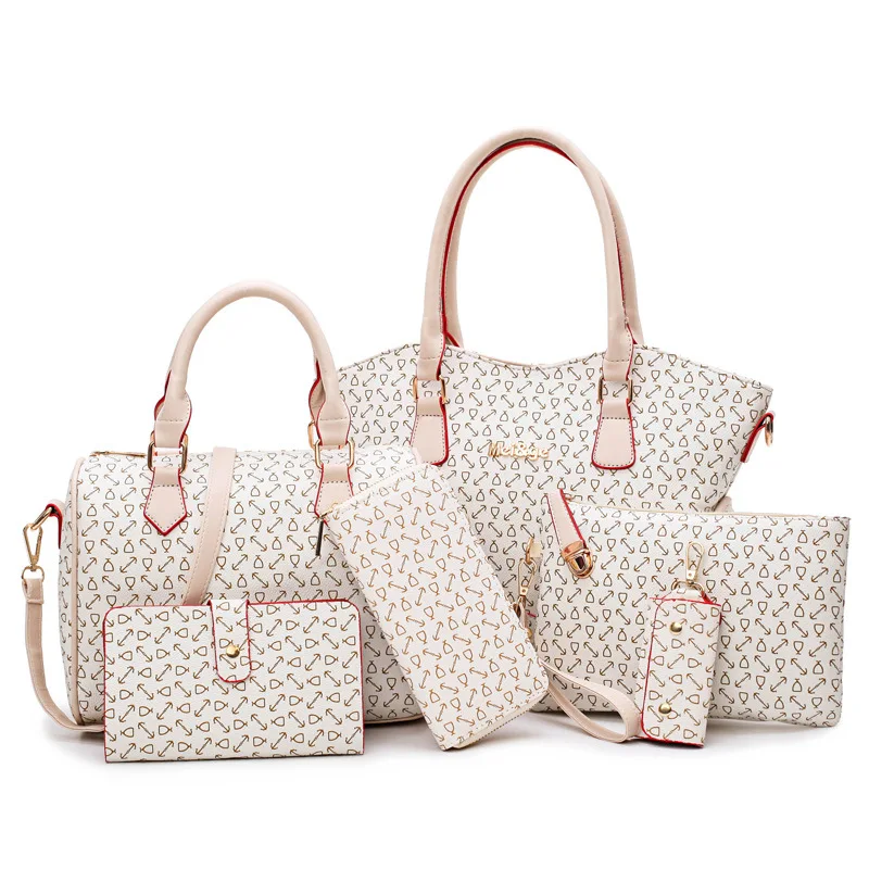 

2017 New Style Women's Europe And America Style Arrowhead Pattern Six Pieces Set Different Size Bags WOMEN'S Bag Shoulder Diagon