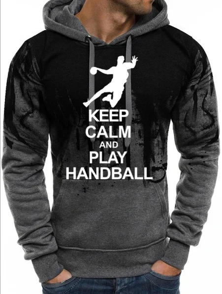 Темно-серый Мужские толстовки MAGLIA MAGLIETTA Swea UOMO SPORT PALLAMANO KEEP CALM HANDBALL 2019tte - Цвет: Темно-серый