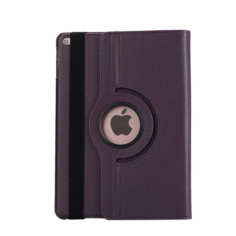360 градусов вращающийся из искусственной кожи с откидной крышкой чехол для iPad 9,7 чехол подставка чехол смарт планшет для iPad 9,7 Air1 Air2 крышка - Цвет: Purple
