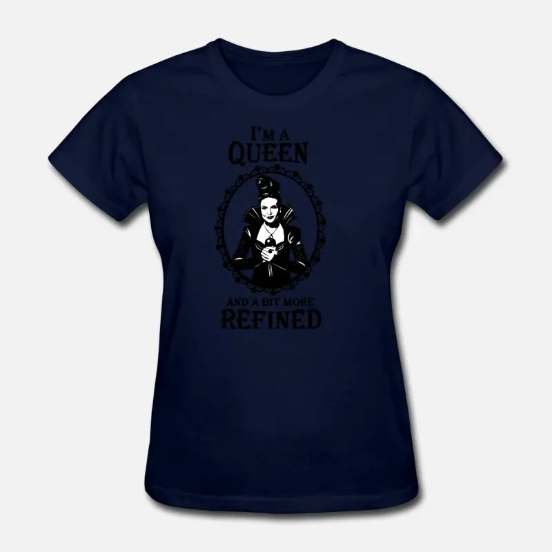 Women-Navy Blue Новая Регина Миллс. Злая королева Ouat. Лана Паррилья. Футболка женская черная Kawaii Мужская футболка с коротким рукавом высокого качества - Цвет: Women-Navy Blue