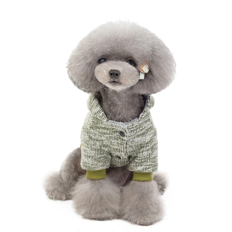 Теплое пальто для собаки Pet Теплый костюм с капюшоном для осени и зимы утолщение маленькие и средние собаки милая куртка