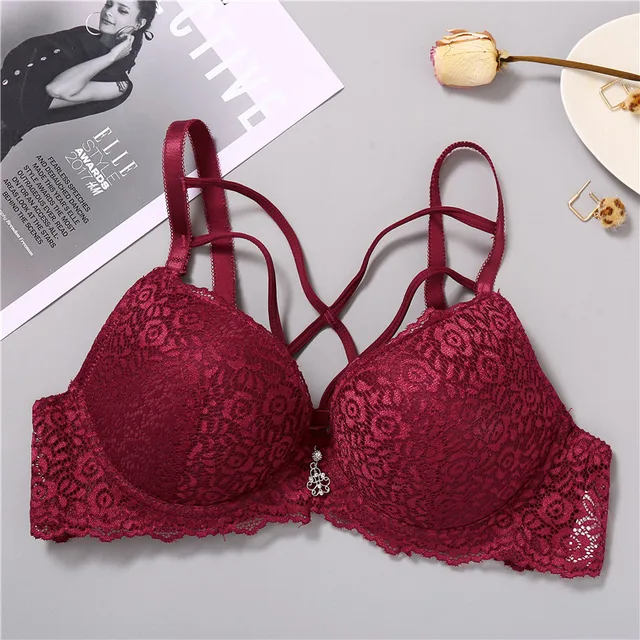 FINETOO-Sujetador Push Up de encaje para mujer, Copa B C, Convertible en la parte delantera, con tirantes, lencería Sexy, Bralette suave FINETOO-Sujetador Push Up de encaje para mujer, Copa B C, Convertible en la parte delantera, con tirantes, lencería Sexy, Bralette suave