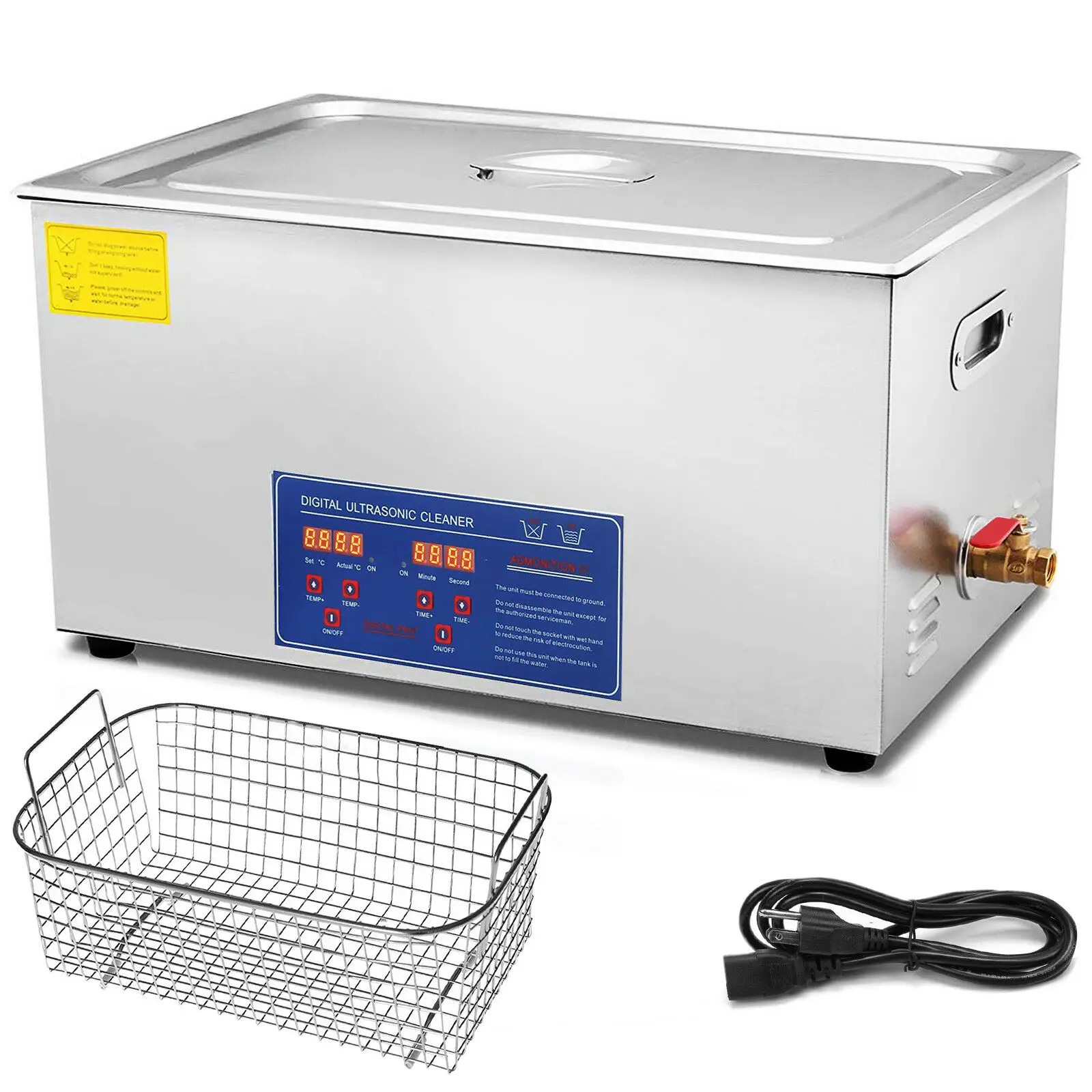 

Ultrasonic Cleaner Tank Bath Cleaning Machine 30L Heater Timer Industry Stainless Steel Equipment