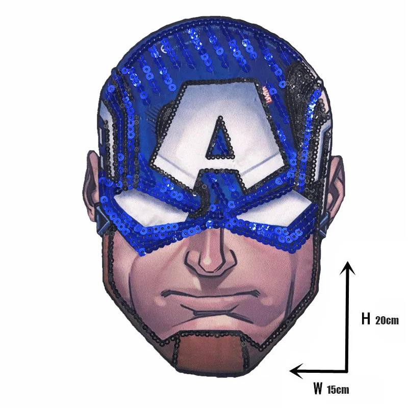 Мультфильм Мстители ткани патчи с плоской обратной стороной, аксессуар для мальчиков с изображениями супергероев Вышивка Швейные Кнопки DIY украшения одежды блестками тканевая наклейка