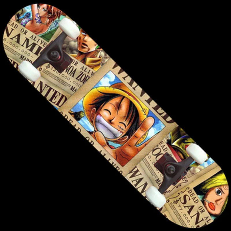 Cartoon ONE PIECE The Boy Skateboard Monkey D Luffy Zoro Become Warped Plate Action Figure Collect Model Toy M2440 - Цвет: Красный