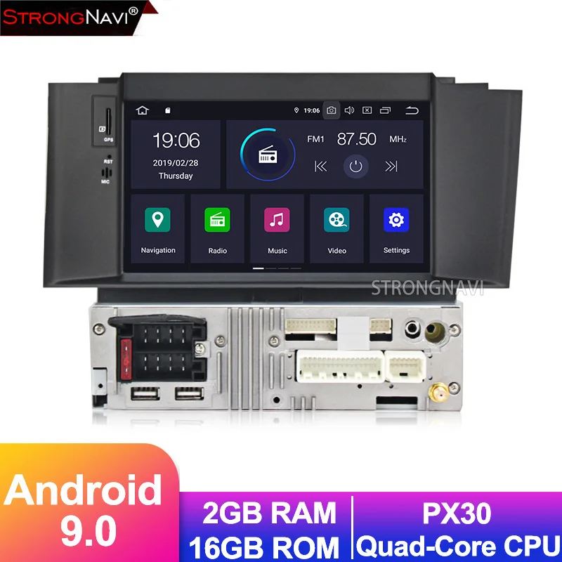 7 дюймов Android 9,0 Автомобиль Радио DVD gps навигации мультимедийный плеер для Citroen C4 C4L DS4 2011- Поддержка Wi-Fi резервного копирования Камера - Цвет: PX30 model